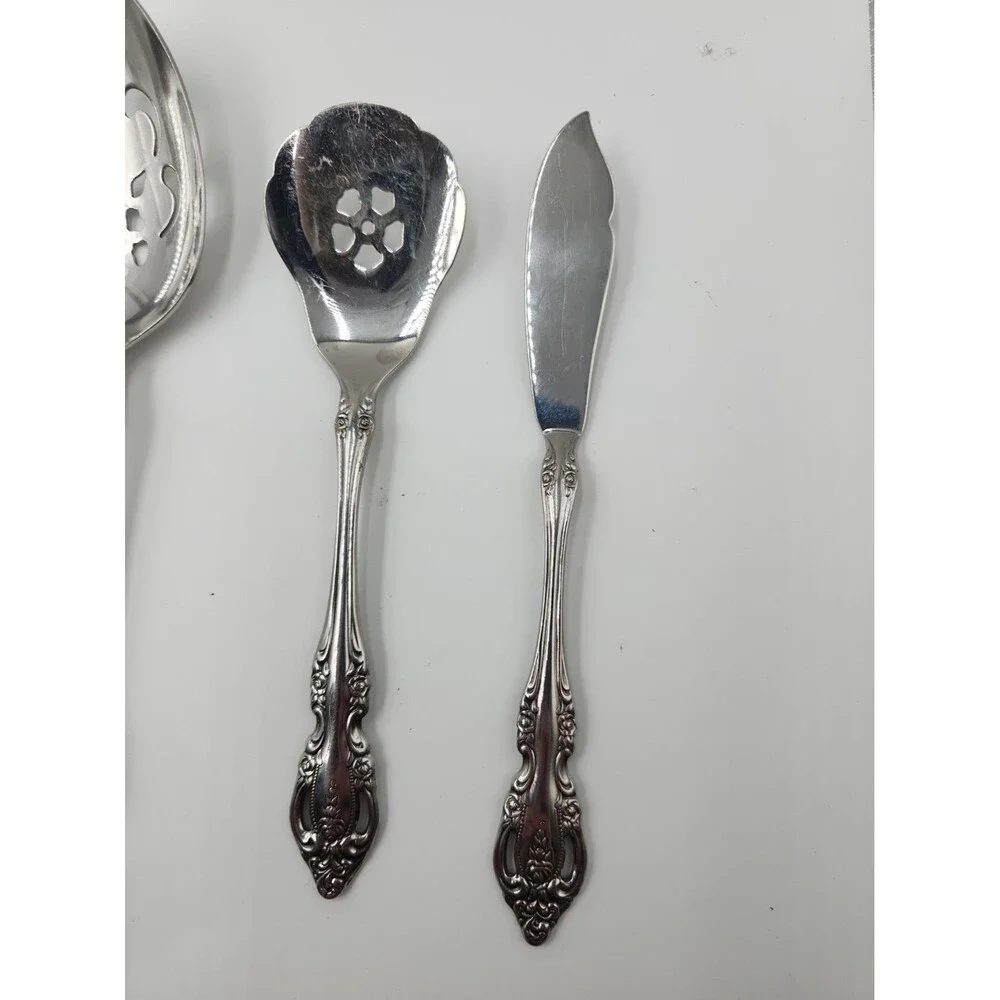 Oneida Community Brahms 8 Piece Hostess Set Serving Stainless Steel Flatware